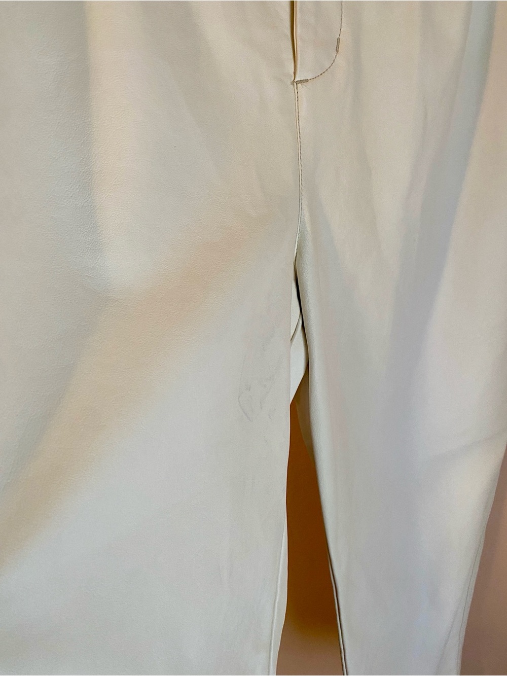 Free People Cecily Faux Leather High Rise Pants Ivory 12 - Picture 7 of 14